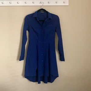 Bright blue button down dress